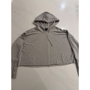 Nike Dri Fit Cropped Hoodie Gray Athletic Athleisure Size XL